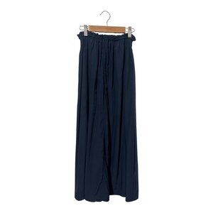 VAARA Midi Skirt Women's XS Navy Blue Pull On Elastic Waist Drawstring